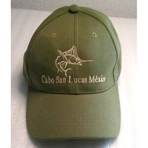 Cap Cabo San Lucas Mexico  Olive Green Adjustable EUC